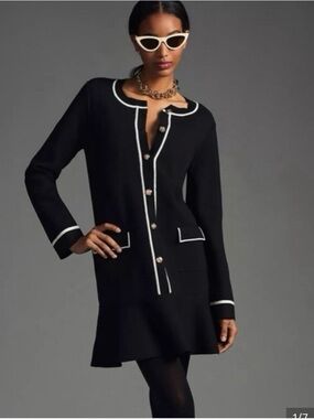 ANTHROPOLOGIE RARE BRAND NEW Endless Rose mini sweater dress in classic black
